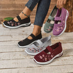 Blumenbestickte Mesh Slip-On Schuhe EB EB