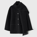 EB | Damen Warmer Lockerer Wickelkragen Mantel Winter