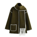 EB | Damen Warmer Lockerer Wickelkragen Mantel Winter