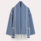 EB | Damen Warmer Lockerer Wickelkragen Mantel Winter