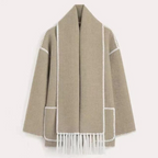 EB | Damen Warmer Lockerer Wickelkragen Mantel Winter