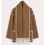 EB | Damen Warmer Lockerer Wickelkragen Mantel Winter