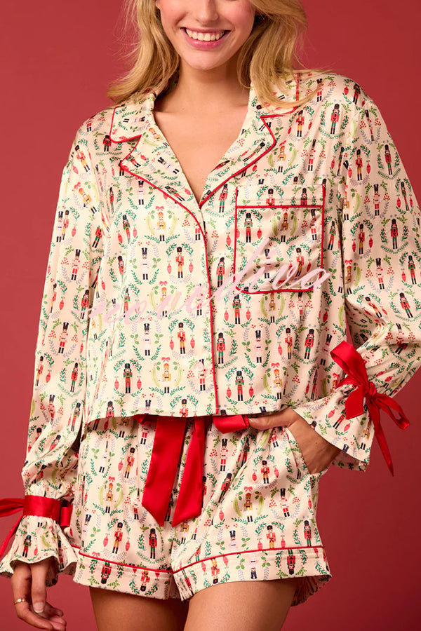 Weihnachts-Set: Oberteil mit Schnürung und Shorts