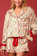 Weihnachts-Set: Oberteil mit Schnürung und Shorts