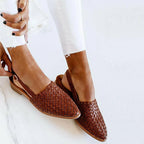 Vintage Geflochtene Spitzflache Schuhe EB