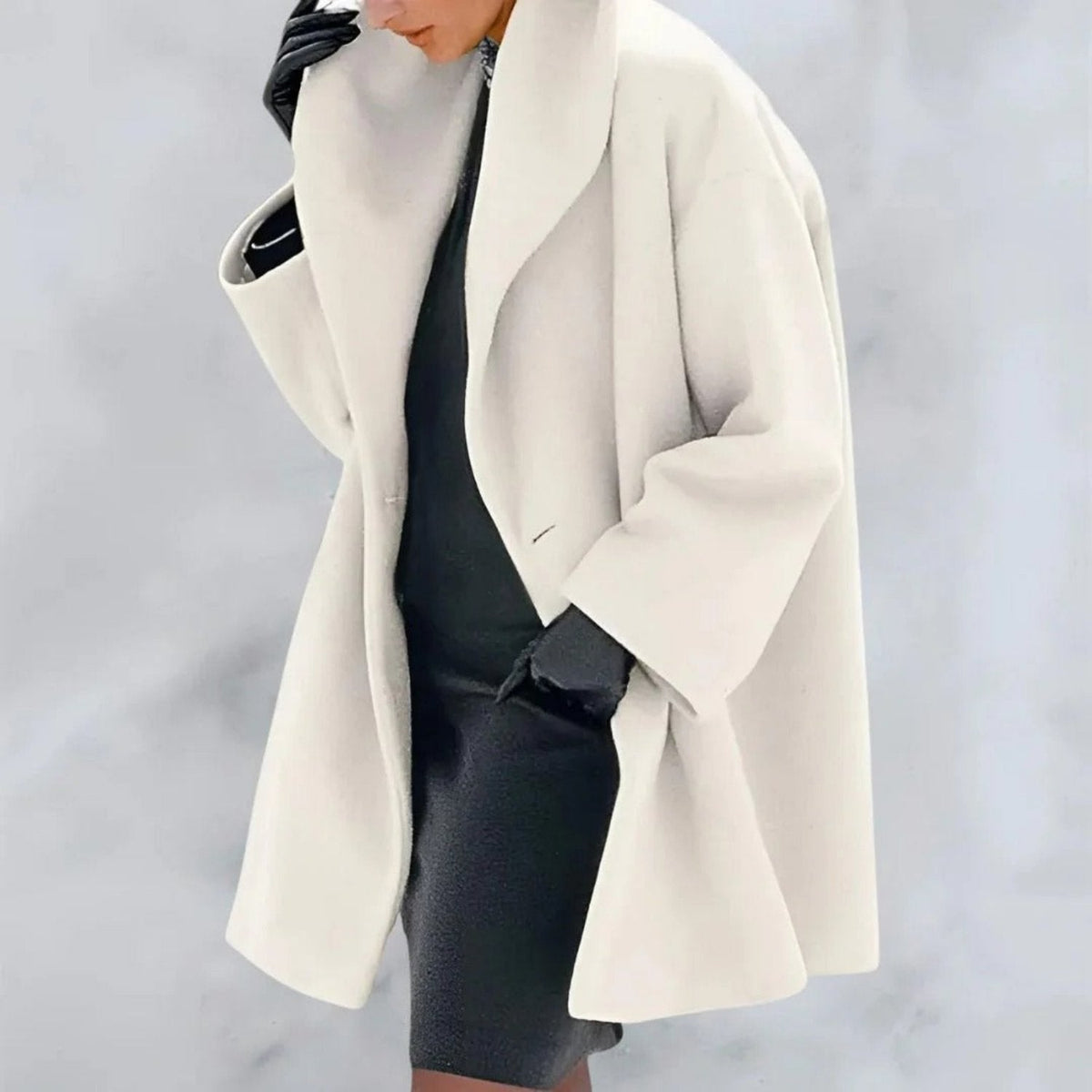 EB | Eleganter warmer langer Wintermantel mit Knopfverschluss ideal für Herbst/Winter