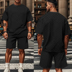 EB | Schachbrettmuster Kurzarm-Shorts-Set