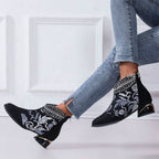 Bestickte Vintage-Stiefeletten EB