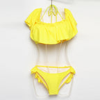 Damen-Badeshorts mit Rüschen