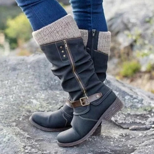 Bequeme rutschfeste Stiefel mit Reißverschluss EB
