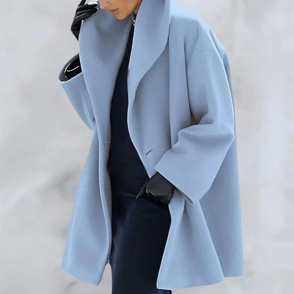 EB | Eleganter warmer langer Wintermantel mit Knopfverschluss ideal für Herbst/Winter