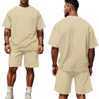 EB | Schachbrettmuster Kurzarm-Shorts-Set