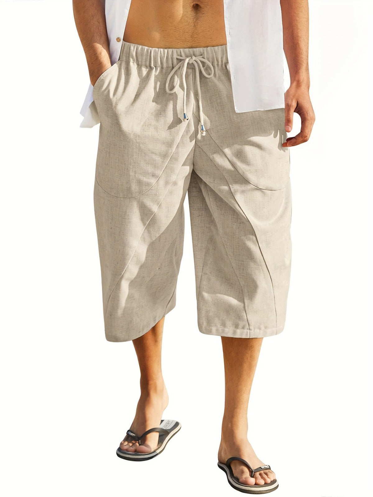 EB | Shorts mit Taschen aus Baumwolle und Leinen