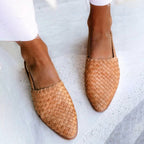 Vintage Geflochtene Spitzflache Schuhe EB
