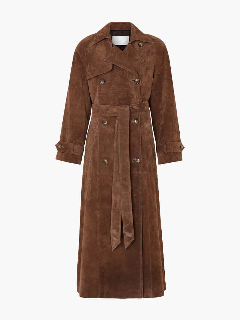 EB | Damen Klassischer Langer Trenchcoat