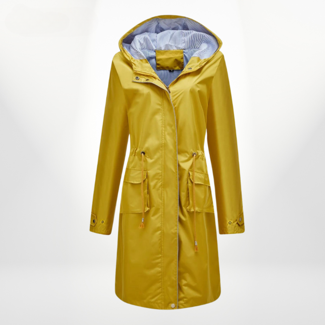 EB | Damen Trenchcoat mit Kapuze Wasserdicht