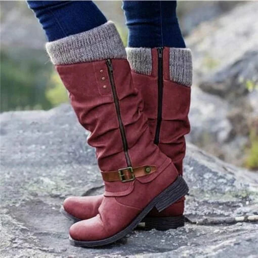 Bequeme rutschfeste Stiefel mit Reißverschluss EB