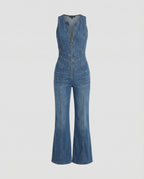 Jeans-Overall für Damen mit herzförmigem Rückenausschnitt