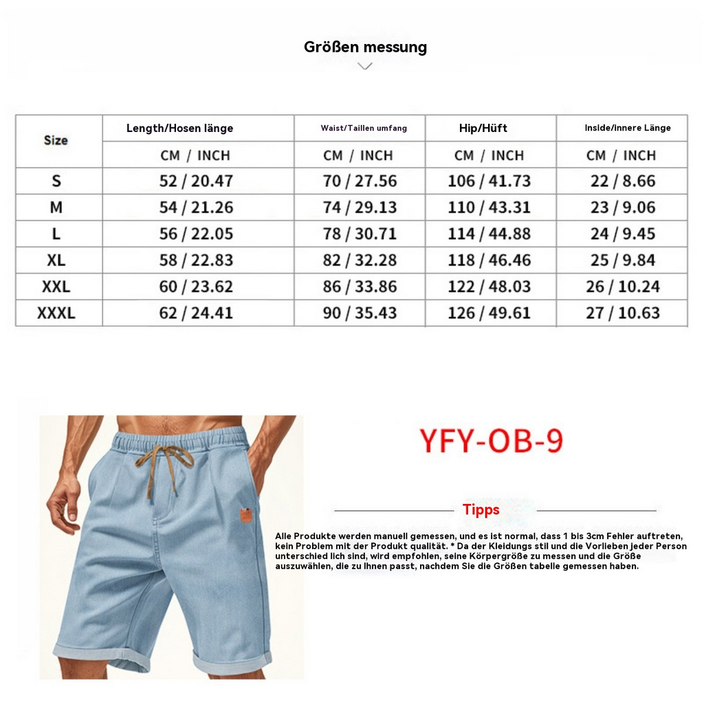 EB | Kurze Hose aus schwerem gewaschenem Baumwolldenim