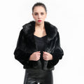 Damen Flauschige Kunstpelzjacke mit voluminösem Kragen und elegantem Schnitt EB