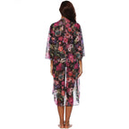 Damen luftiger Strandkimono mit floralem Design EB
