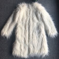 Damen Fluffiger Langmantel mit rauem Fell EB