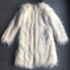 Damen Fellmantel mit luxuriöser Textur EB