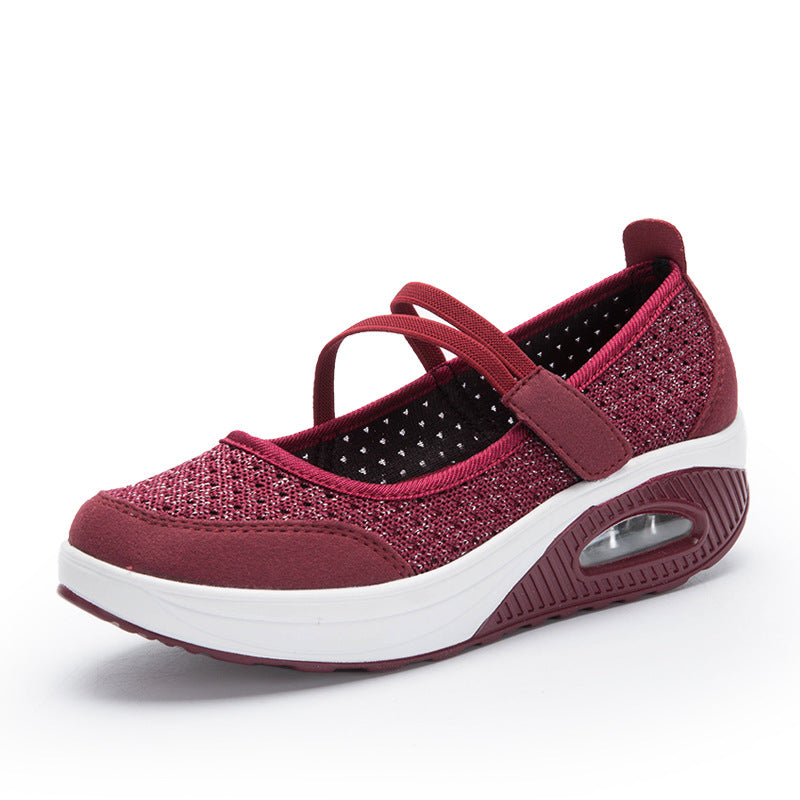 Damen Bequeme Slip-On Laufschuhe mit atmungsaktivem Obermaterial und dämpfender Sohle EB