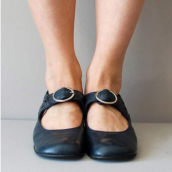 Vintage-Schuhe mit runder Zehe EB