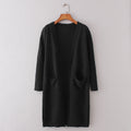 Damen Long-Cardigan mit offenen Fronten und praktischen Eingrifftaschen EB