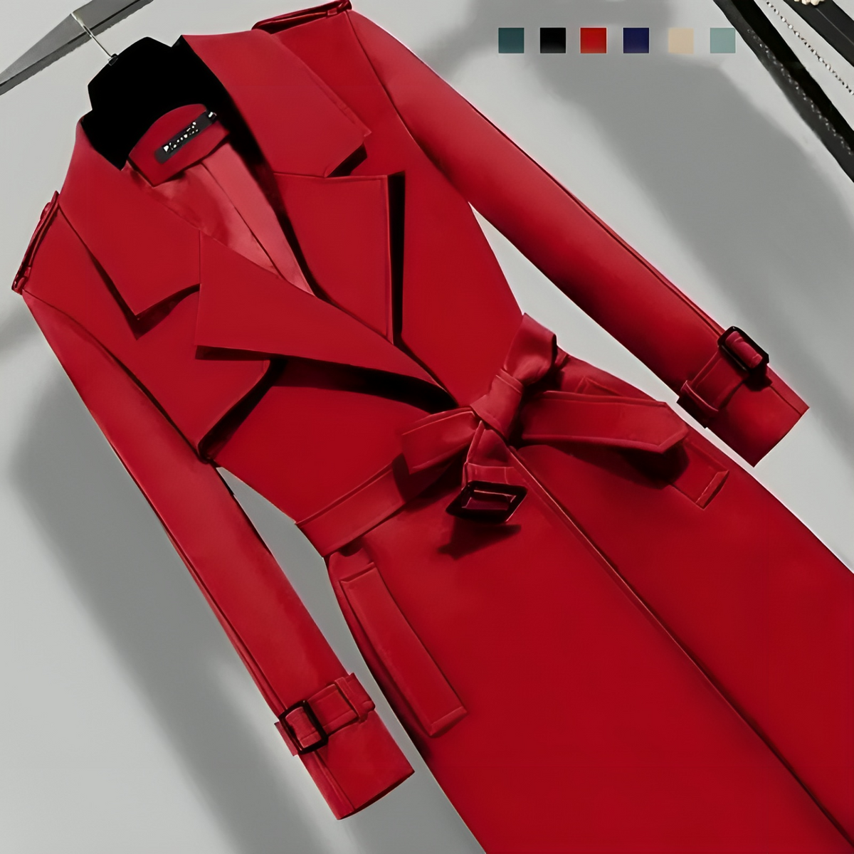 EB | Damen-Trenchcoat mit Taillengurt & Knopfblende