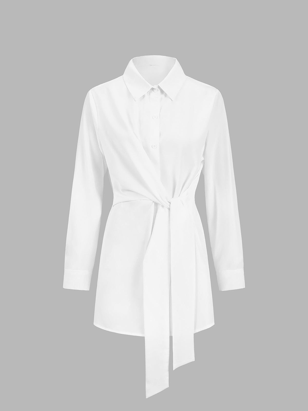 EB | Hemd mit Bindeband in Der Taille Baumwollmischung Elegant und Zeitlos