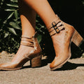 Chunky Heels - Damen Knöchelriemen Blockabsätze Geschlossene Zehen Schuhe EB