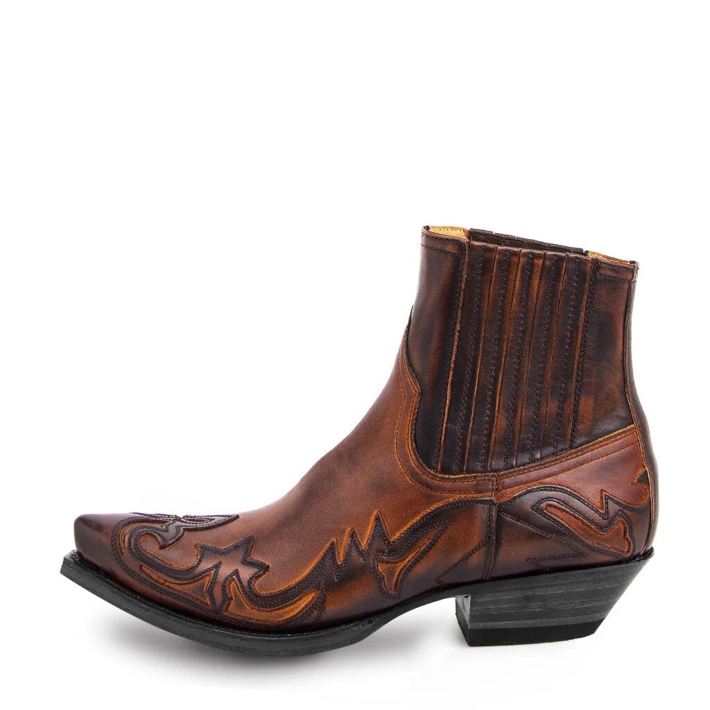 Damen Cowboy Stiefel Kunstleder Western Stil EB