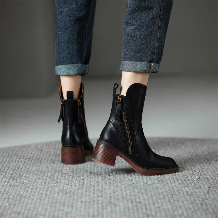 Damen Stiefeletten Blockabsatz EB