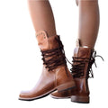 Damen Stiefeletten mit Schnürsenkeln Klassisch EB