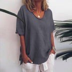 EB | Damen Rundhals-Shirt Unifarben