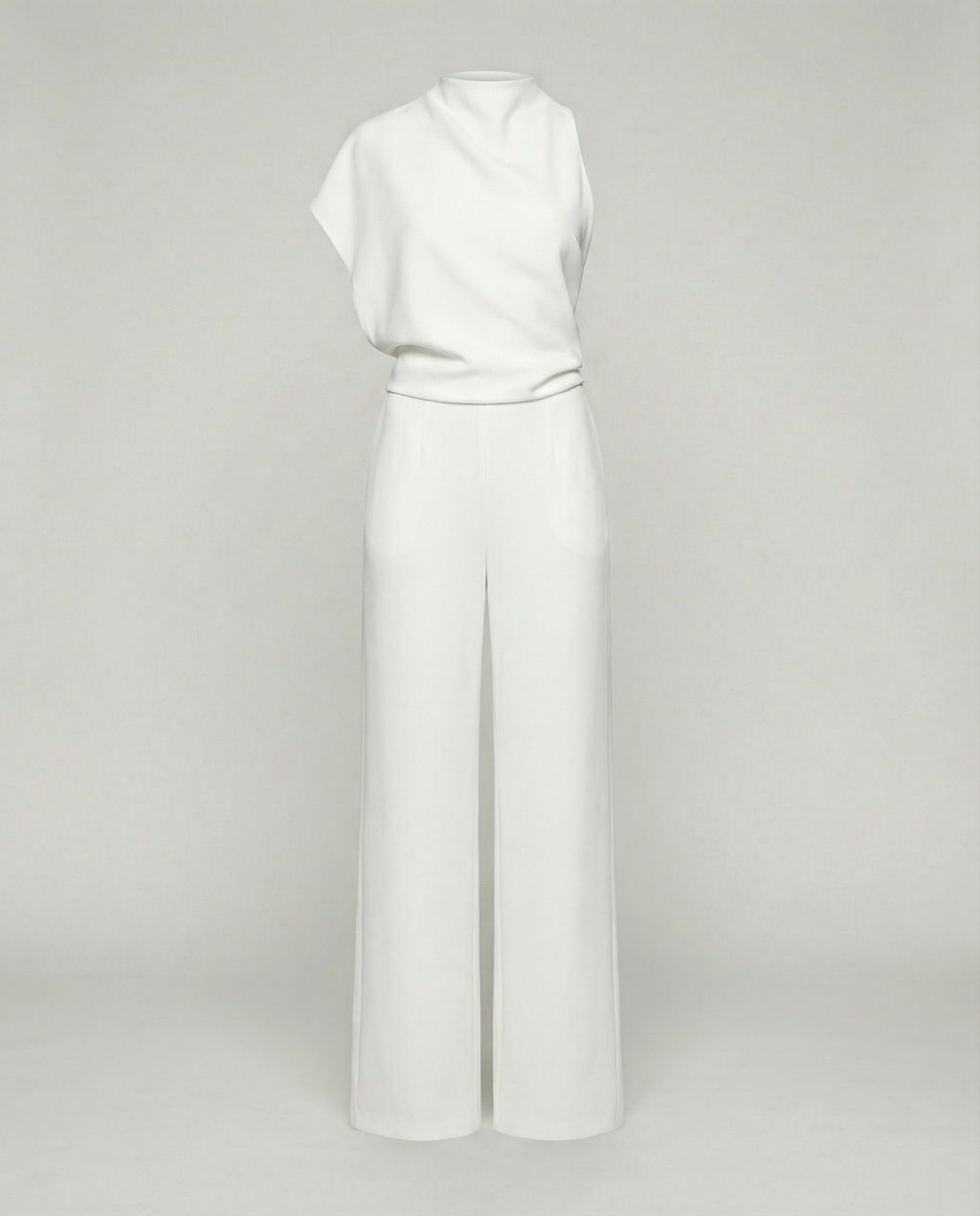 EB | Damen Jumpsuit mit Rundhalsausschnitt, Armellos und Weitem Bein