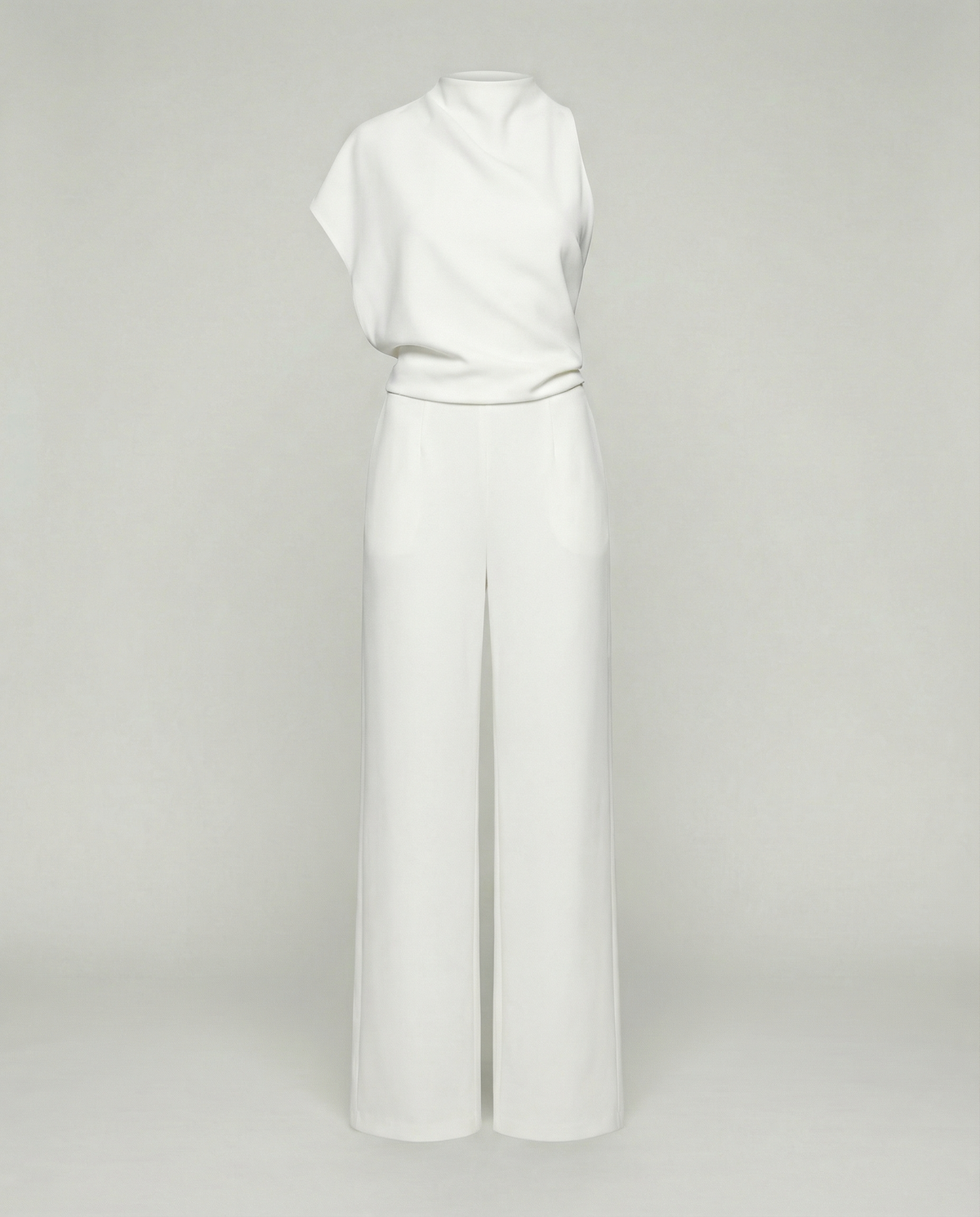 EB | Damen Jumpsuit mit Rundhalsausschnitt, Armellos und Weitem Bein