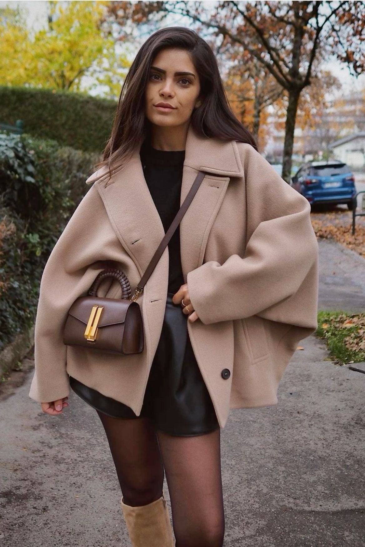 EB | Oversized Mantel - Wollmischung - Doppelt Knopf - Boxy Fit - Klassischer Revers