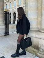 EB | Oversized Mantel - Wollmischung - Doppelt Knopf - Boxy Fit - Klassischer Revers