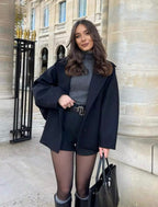 EB | Oversized Mantel - Wollmischung - Doppelt Knopf - Boxy Fit - Klassischer Revers