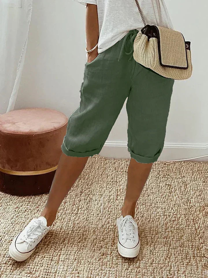 EB | Shorts Aus Baumwolle und Leinen für Frauen