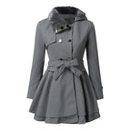 EB | Damen-Trenchcoat mit Veganem Fell und Gürtel