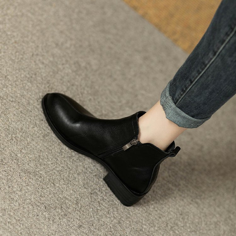 Damen Stiefeletten mit Reißverschluss Modern Kunstleder EB