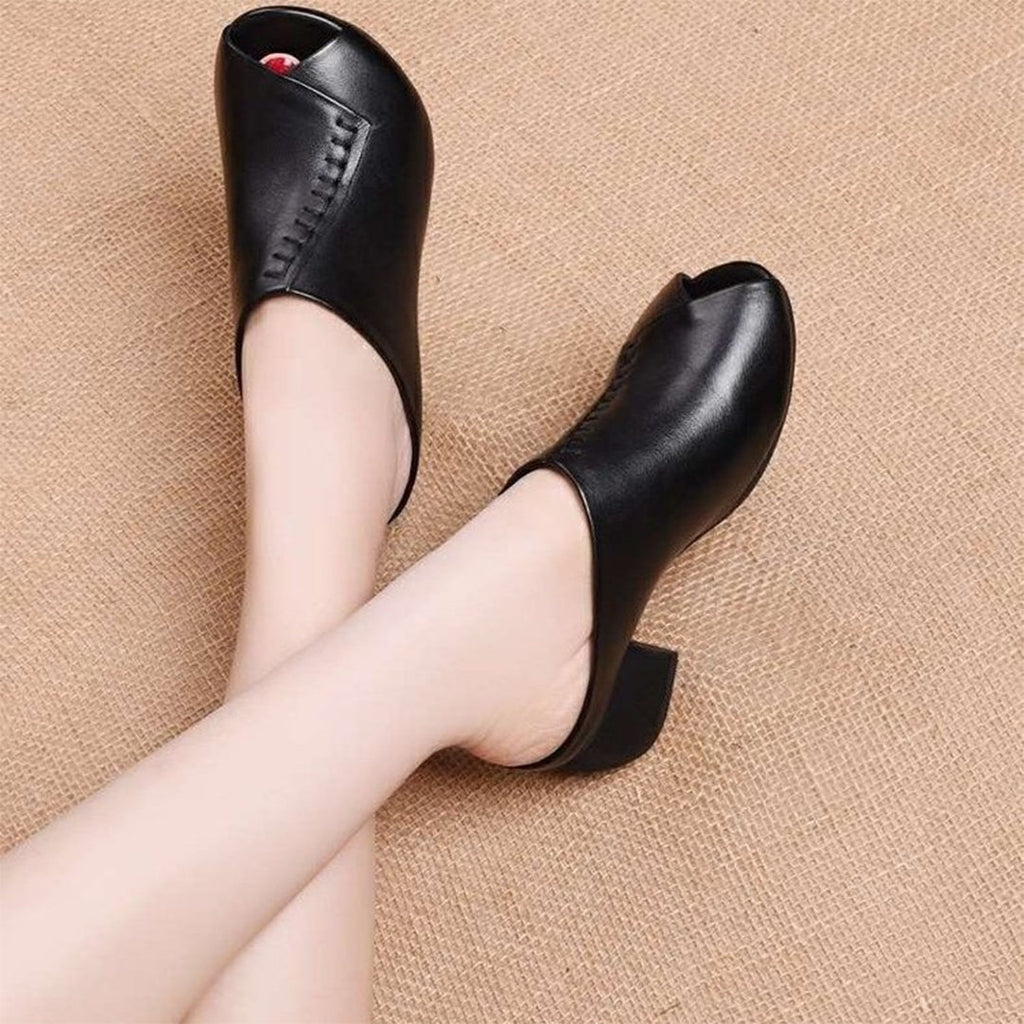 Elegante pantoffeln mit blockabsatz EB