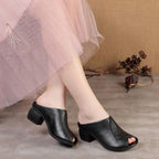 Elegante pantoffeln mit blockabsatz EB
