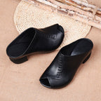 Elegante pantoffeln mit blockabsatz EB