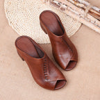 Elegante pantoffeln mit blockabsatz EB