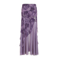 Damen eleganter asymmetrischer Maxirock mit floralen Verzierungen EB